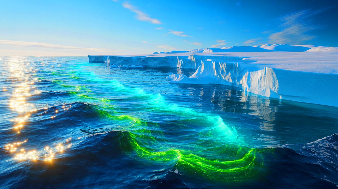 Illustration of ocean currents around North America and Greenland using NASA’s ECCO model.