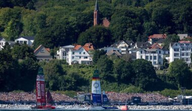 Australia lead fleet after record-setting opening day at Germany Sail Grand Prix in Sassnitz