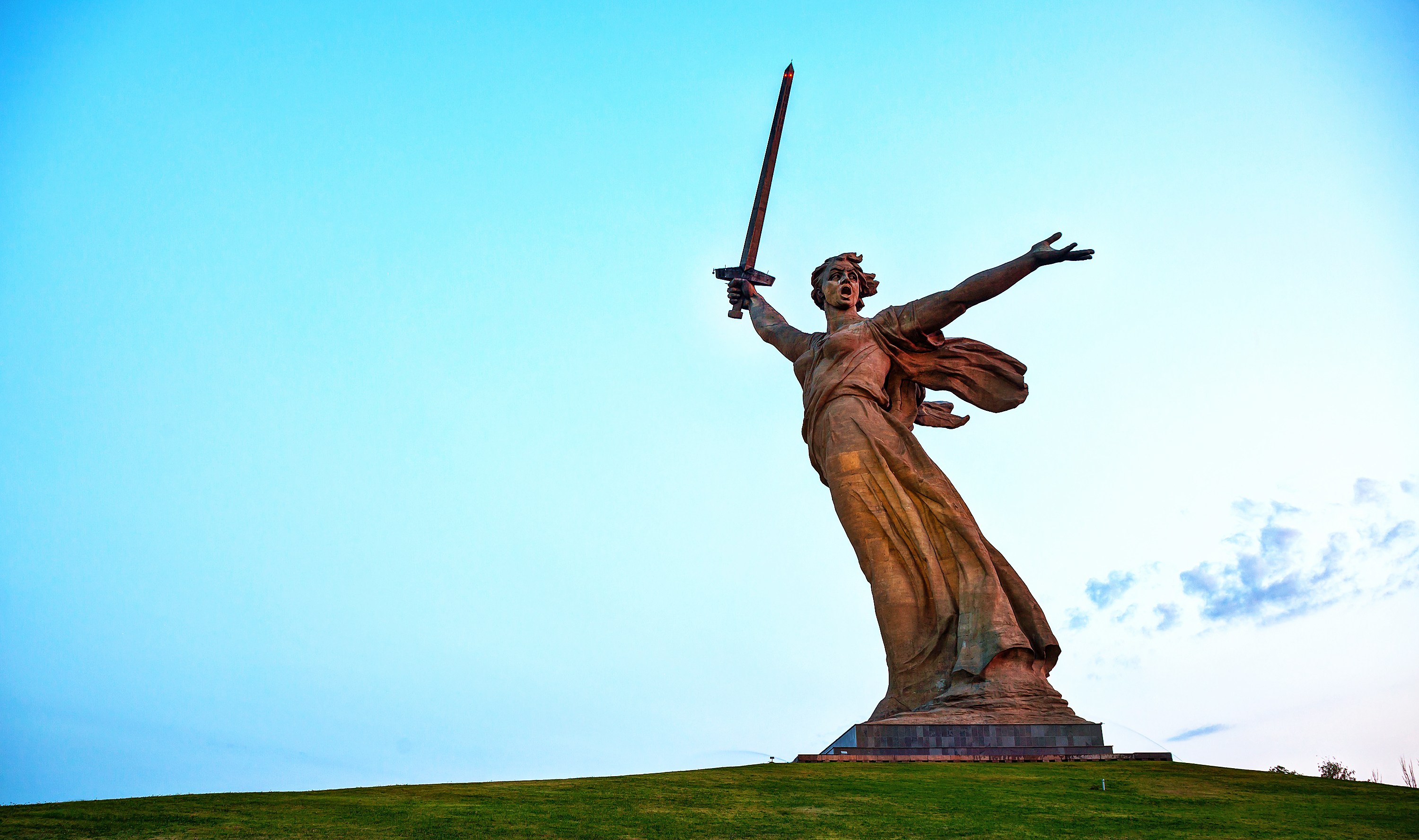 The Motherland Calls statue in Volgograd, Russia.