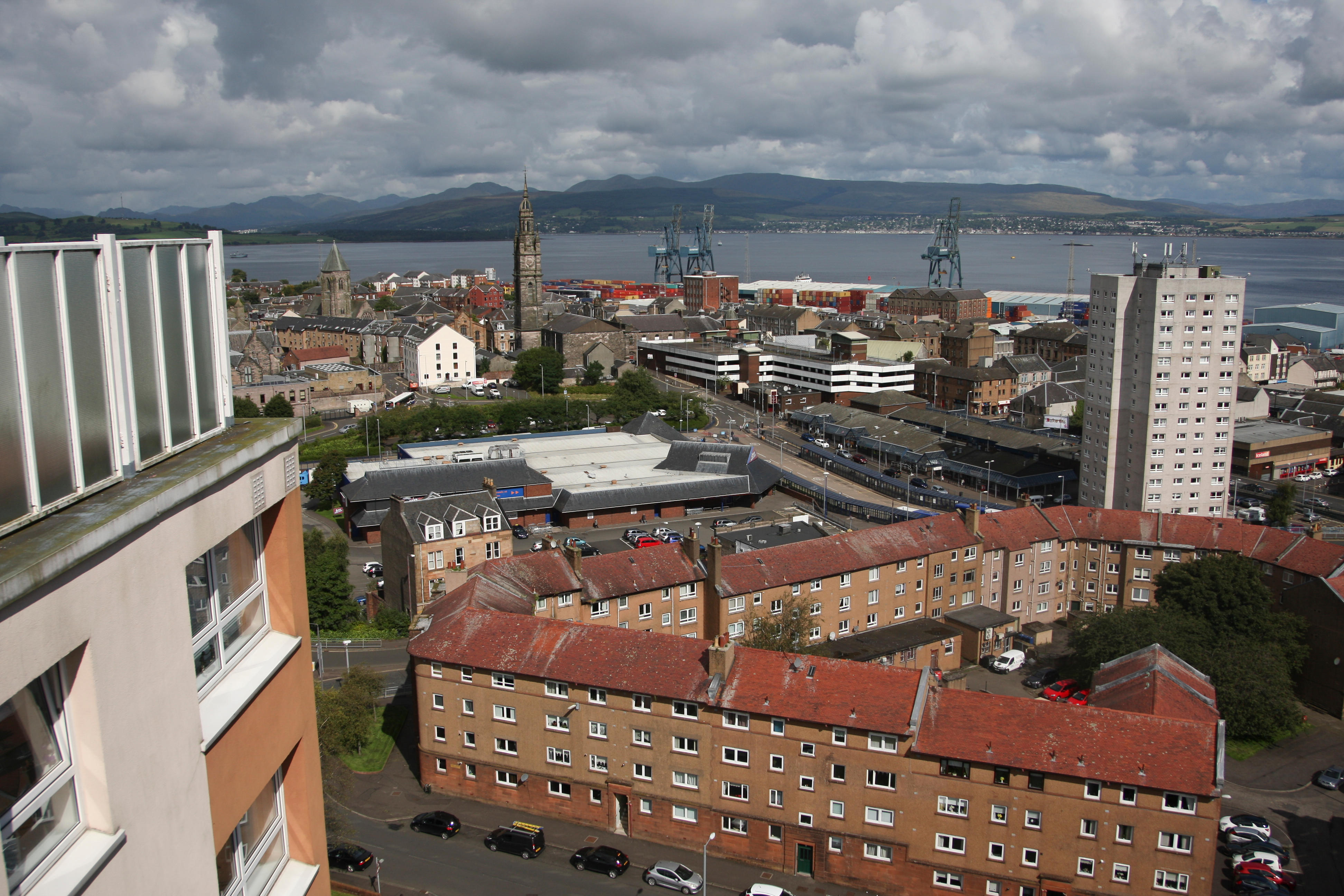 Aerial view of Port Glasgow, Scotland.