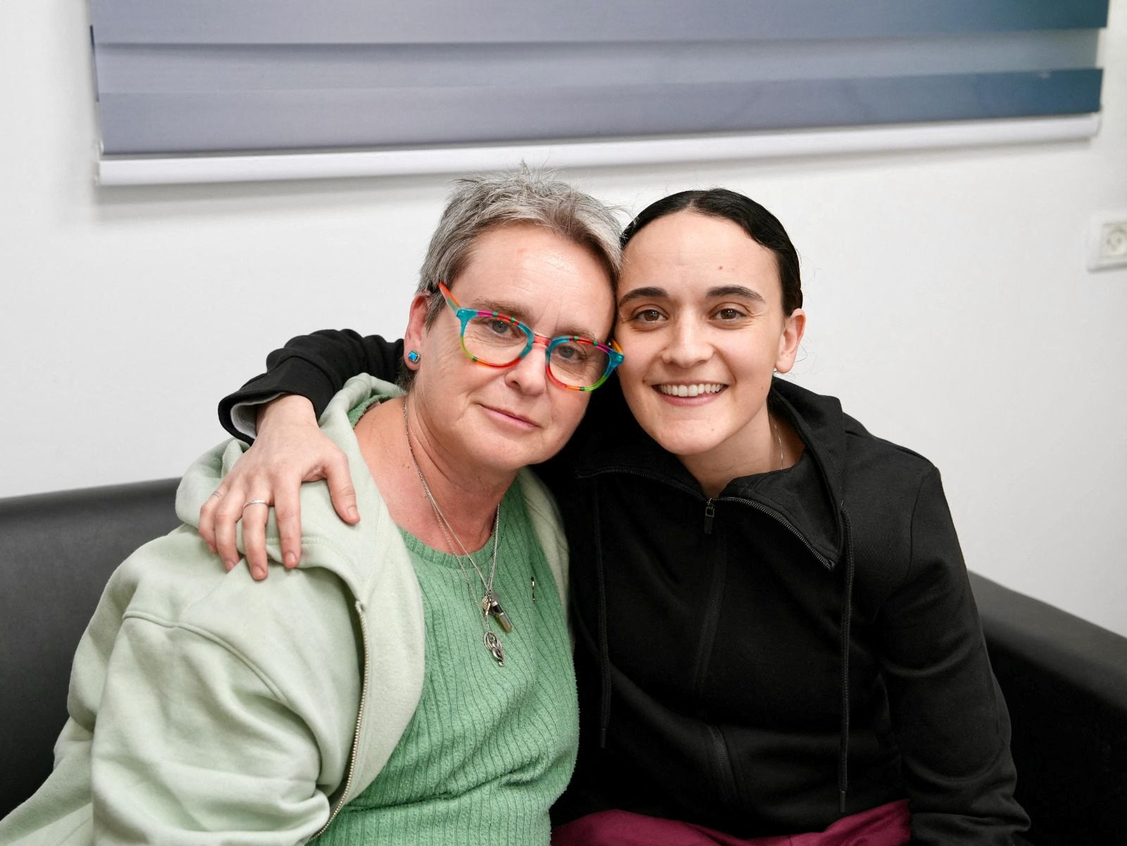 Released British-Israeli hostage Emily Damari with her mother, Mandy.