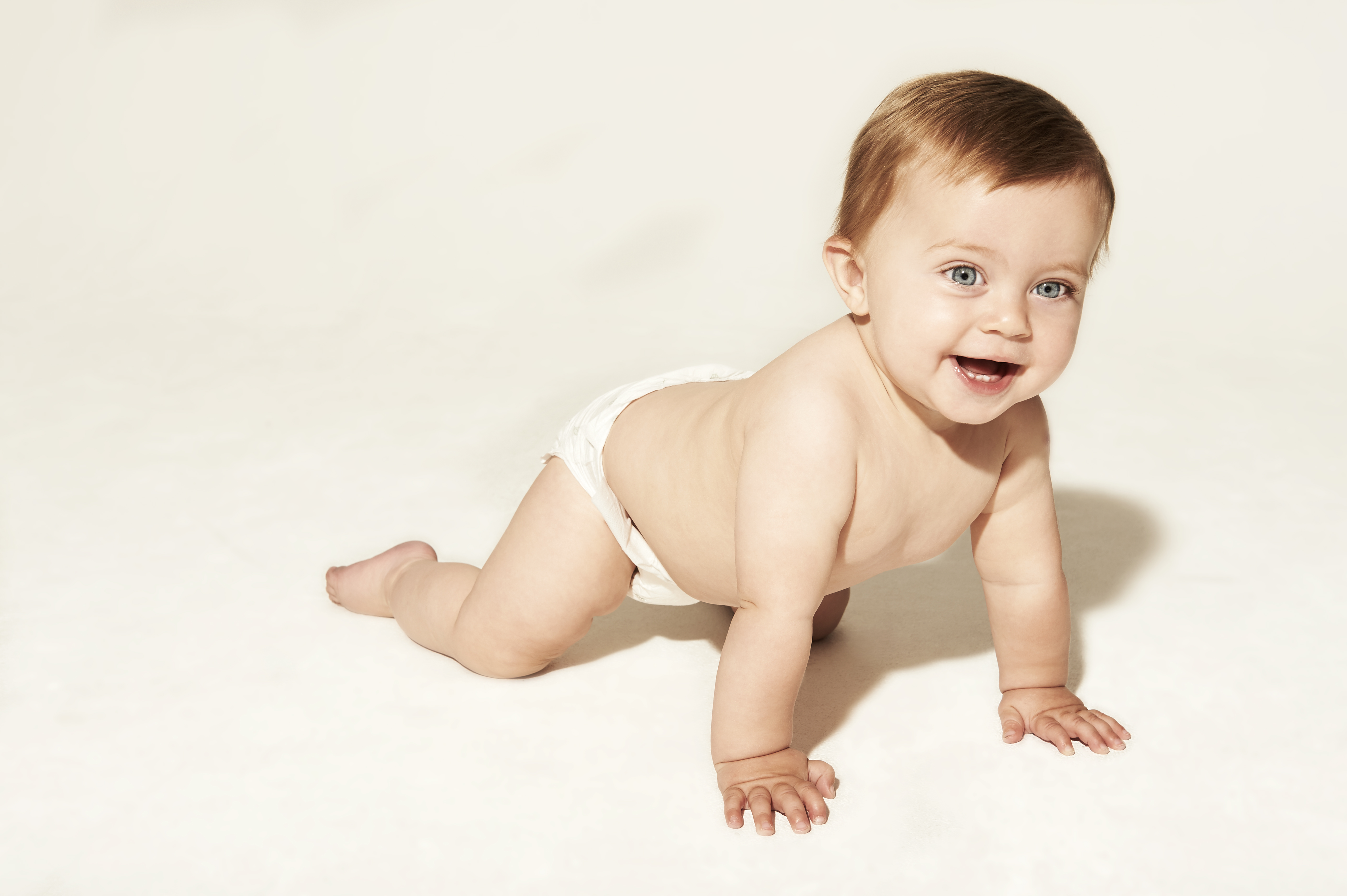 Happy crawling baby