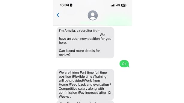 Text from a scammer