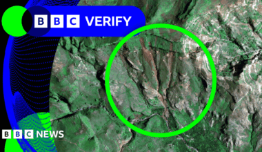BBC Verify Live: Satellite images show path of deadly Sudan landslide