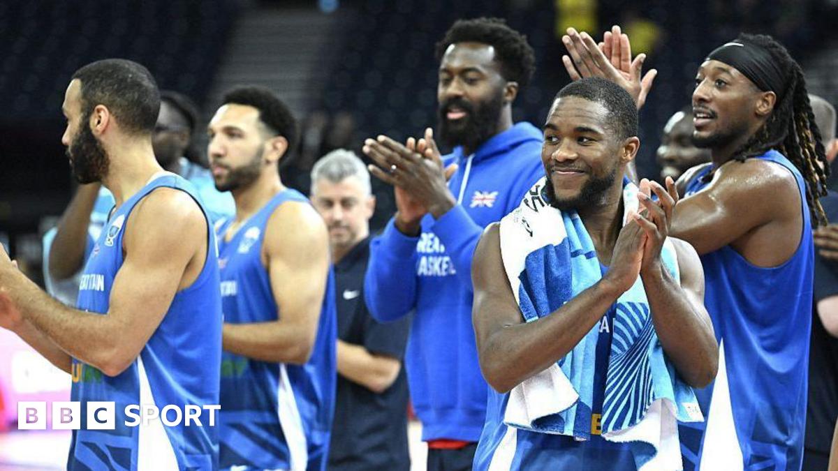 Great Britain's players clapping as they earn a win over Montenegro at EuroBasket 2025
