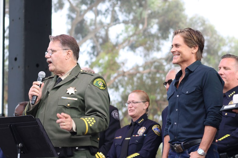 Sheriff Bill Brown presented the first of two Heart of the Community Awards to actor, Rob Lowe. Lowe is known for his support of local first responders.