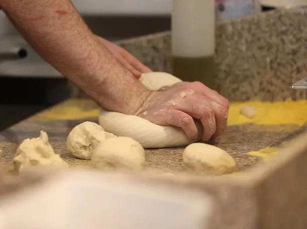 Foldies sandwiches are made with double caputo 00 dough, proofed for 12 hours, then folded and cooked at 400 degrees