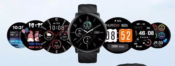 The smart watch comes pre-installed with several different watch faces.