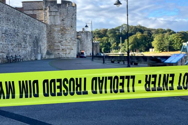 The quayside has been taped off while emergency personnel deal with the incident