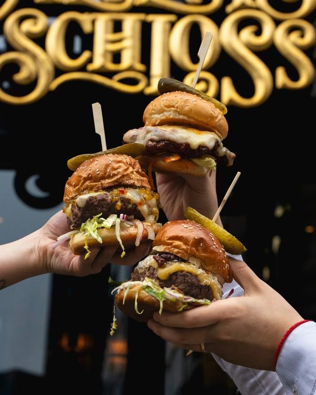 The menu at Albert's Schloss stems across burgers, bratwurst, and schnitzels
