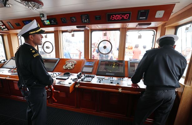 The view from the ship's bridge