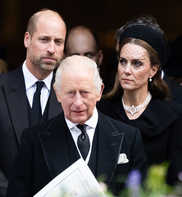 King Charles, Prince William and Princess Kate at the Duchess of Kent's funeral