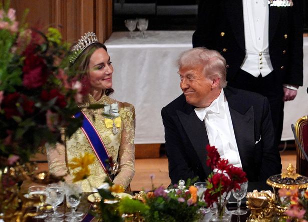 Kate sat next to Donald Trump during the state banquet