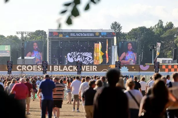A picture of crowds at Blackweir Live and the main stage in the background 