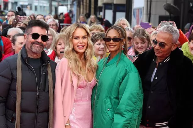 BLACKPOOL, ENGLAND - JANUARY 11: Simon Cowell, Amanda Holden, Alesha Dixon and Bruno Tonioli attend the "Britain's Got Talent" 2025 photocall at the Winter Gardens on January 11, 2025 in Blackpool, England. (Photo by Nigel Roddis/Getty Images)