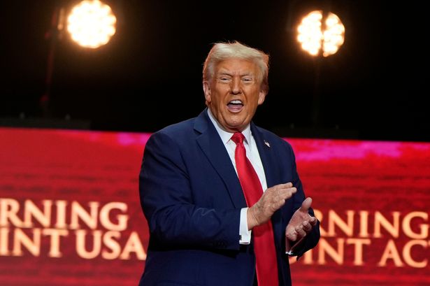 President Donald Trump departs after speaks at a memorial for conservative activist Charlie Kirk, Sunday, Sept. 21, 2025, at State Farm Stadium in Glendale, Ariz