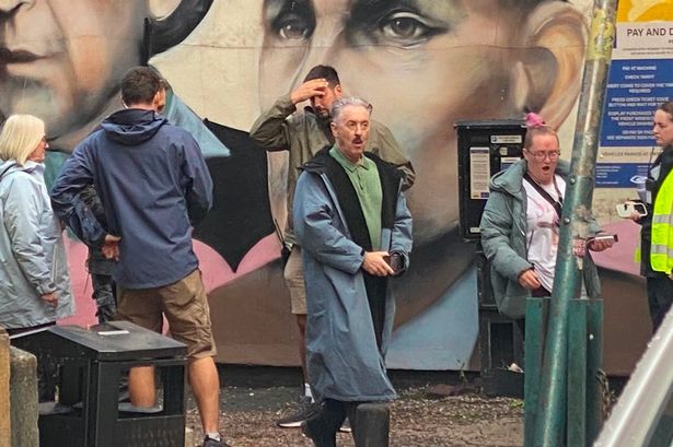 Film star Alan Cumming was spotted filming a new drama in Manchester