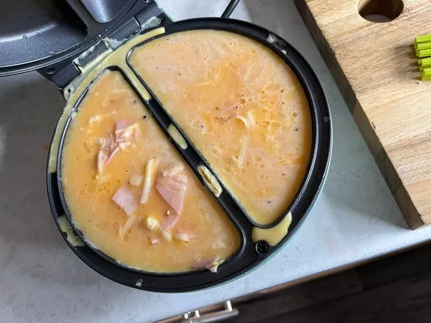 You pour the ingredients into either side 