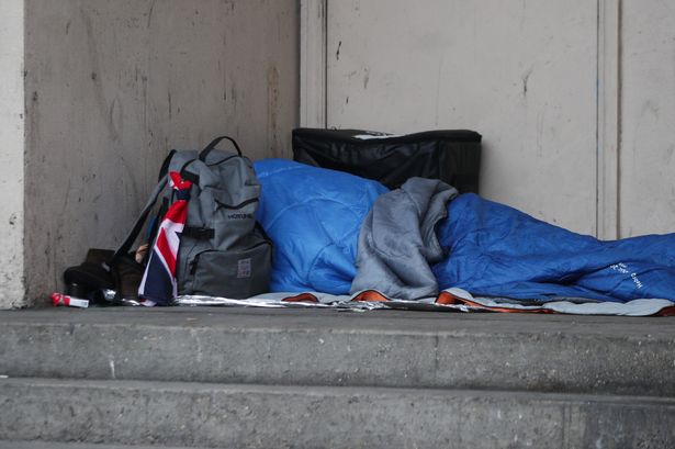 File photo of a homeless person sleeping rough