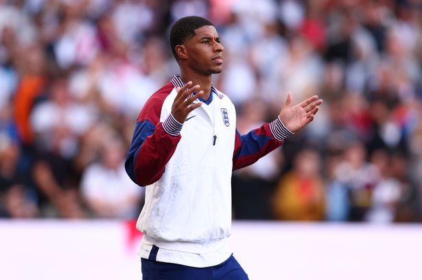 Marcus Rashford before an England game