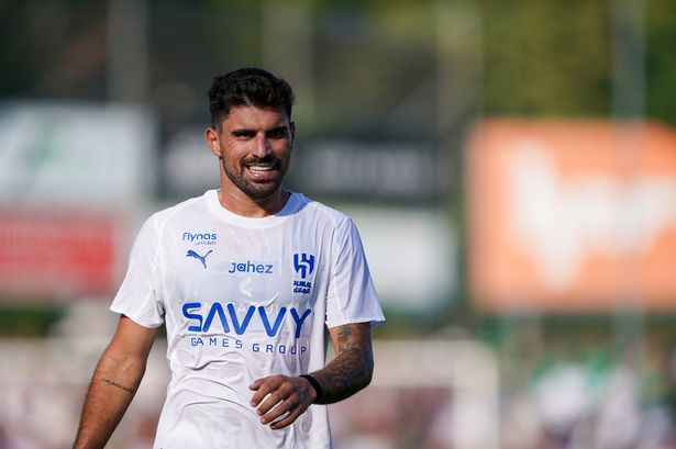 Ruben Neves of Al-Hilal smiles and reacts