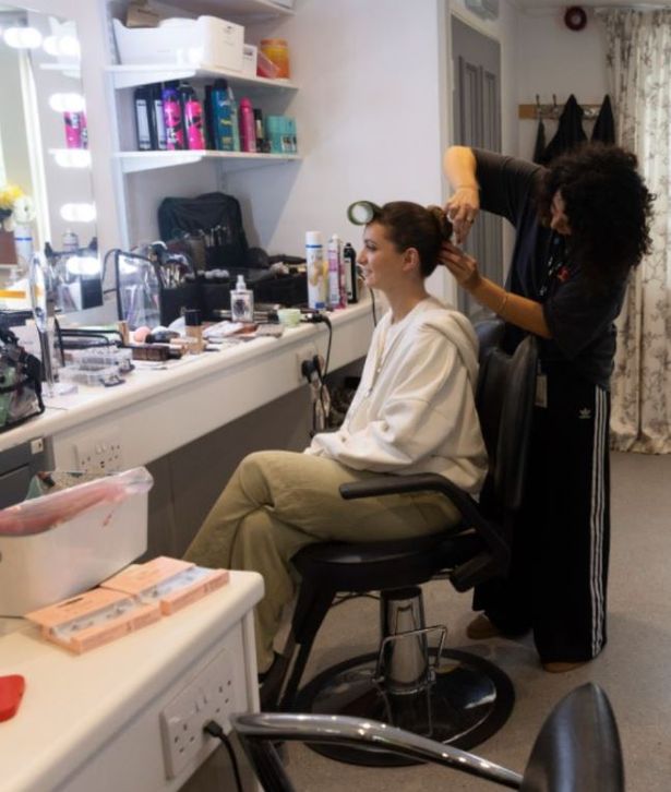 Actress Rosie Bentham with hair and make up artist Nadine Al-Samarraie Walsh.