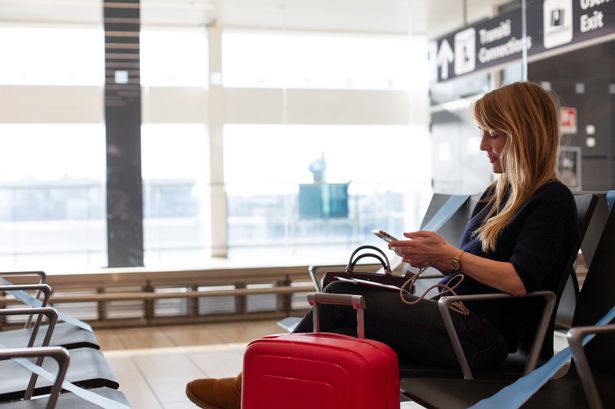 A woman at an airport