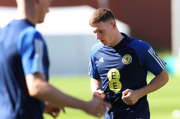 Elliot Anderson on international duty with Scotland