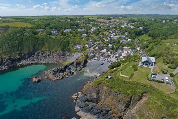 Cadgwith village from air, Cornwall