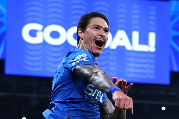Darwin Nunez of Team Al-Hilal FC celebrates scoring