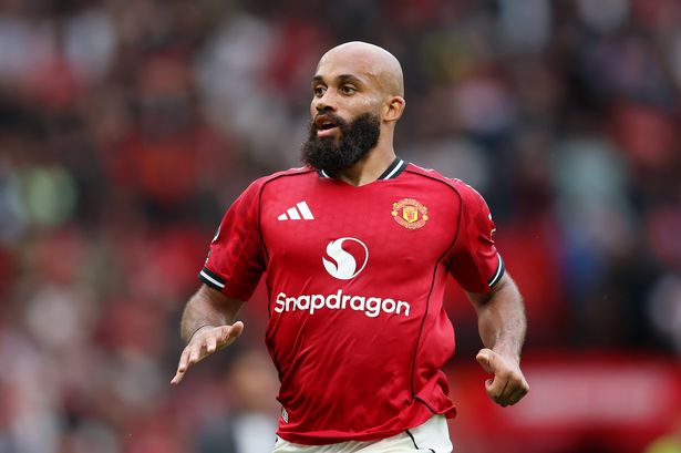 Bryan Mbeumo of Manchester United looks on during the Premier League match between Manchester United and Burnley at Old Trafford on August 30, 2025 in Manchester, England