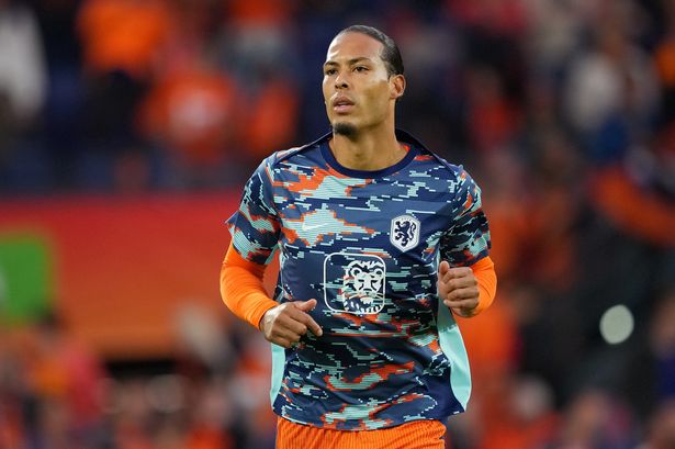 Virgil van Dijk training prior to Netherlands' World Cup qualifier against Poland