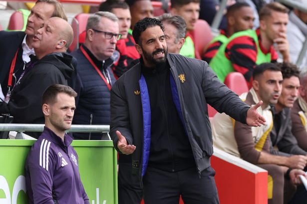 Ruben Amorim watches United lose to Brentford
