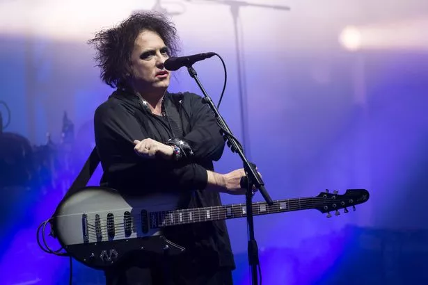 Robert Smith of The Cure performs on the Pyramid stage on day five of Glastonbury Festival at Worthy Farm, Pilton