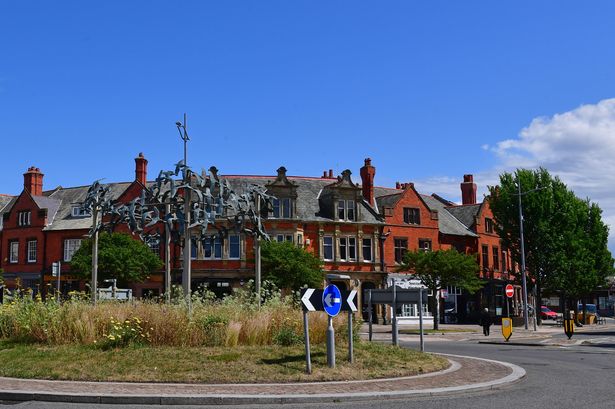The Hoylake Market Street roundabout, near to where there were reports of a group