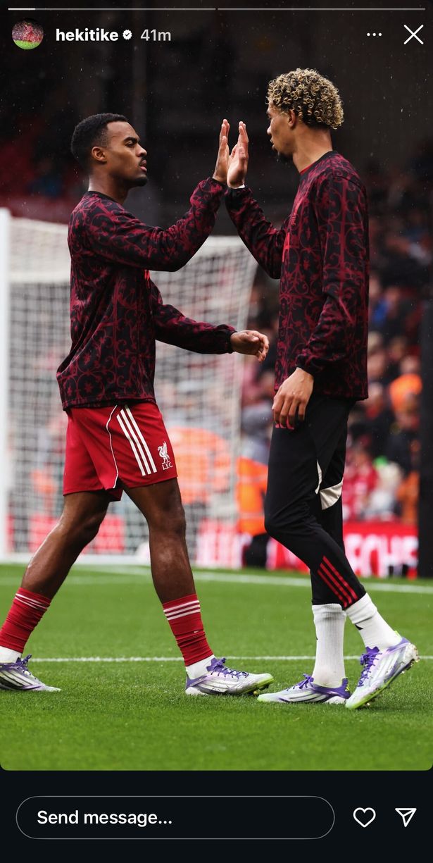 Hugo Ekitike's Instagram story on Sunday