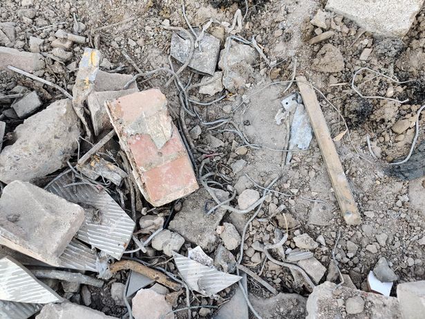 A picture taken last year showing concrete, bricks, and metal wires at the Fontygary site 