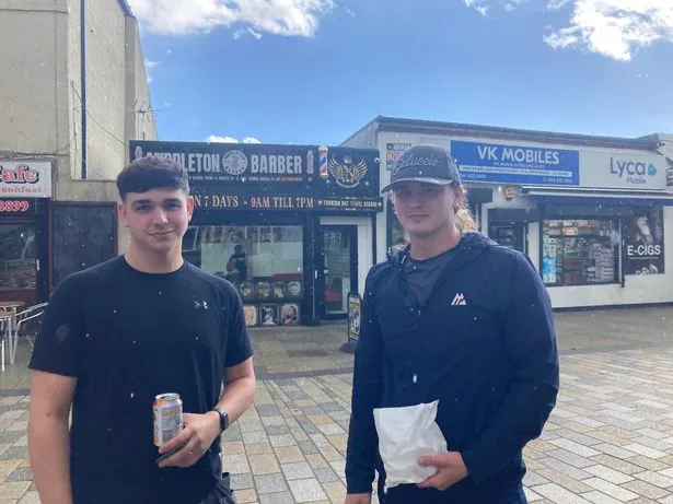 Connor Medwell (left) and Dakota O'Brien stoof in Middleton town centre
