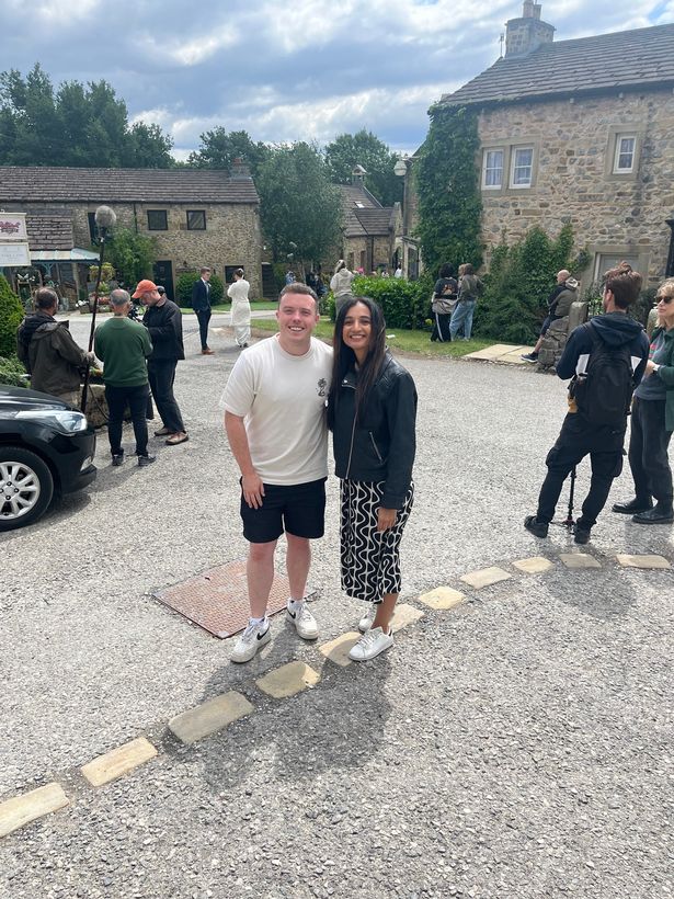 Sanjeeta with Bradley Johnson who plays groom to be Vinny Dingle 