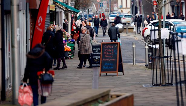 The image shows another generic shot of the high street in Ebbw Vale, a typical valleys town