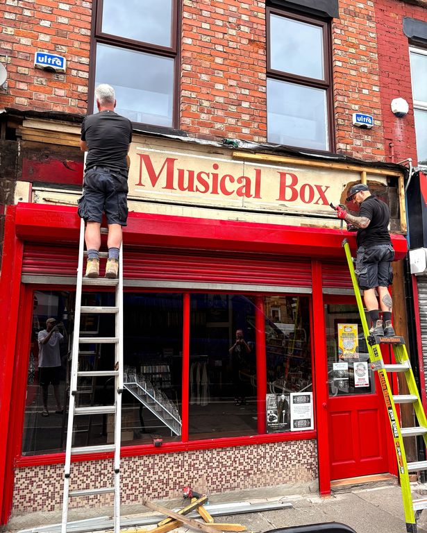 The Musical Box on West Derby Road in Tuebrook dates back to 1947 and recently discovered ghost signs under their current shop sign. Pictured, a sign from what is believed to be the 1960s