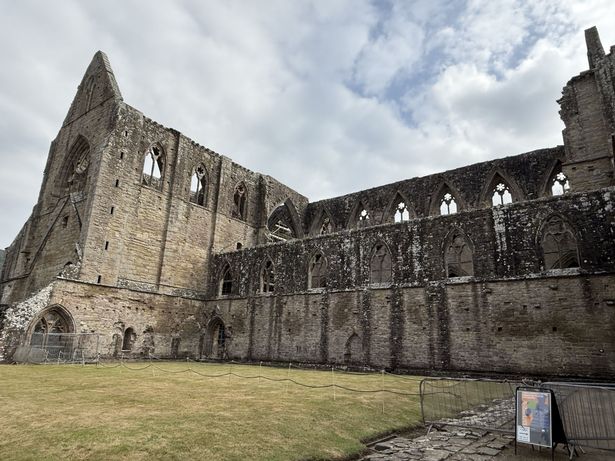 The main Abbey cloister Tintern Abbey, Wye Valley, Monmouthshire, Wales