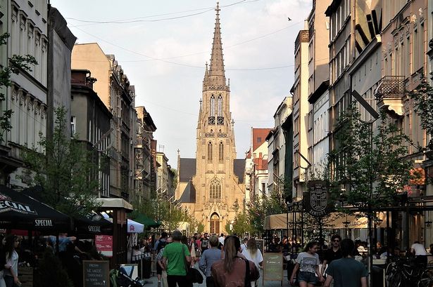 Weekend buzz at Mariacka Street in Katowice