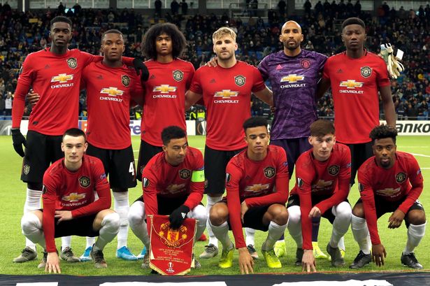 United's XI in Kazakhstan in 2019 consisted almost entirely of academy graduates
