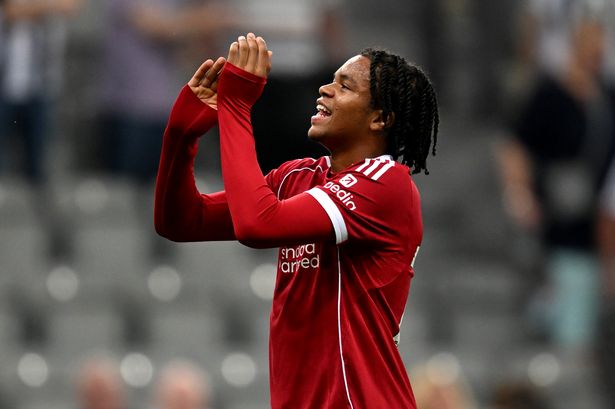 Rio Ngumoha in action for Liverpool. 