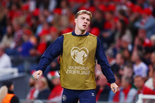 Rasmus Hojlund came off the bench for Denmark in their 3-0 win over Greece in World Cup qualifying. 