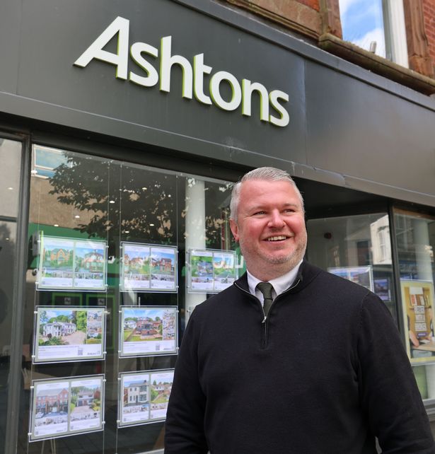 Ashtons Estate Agents celebrates 20 years.. Pictured Director Nick Johnson outside their St Helens Branch