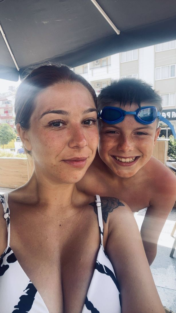Mum Amy Howson, 33, with son Lucas Howson, 13