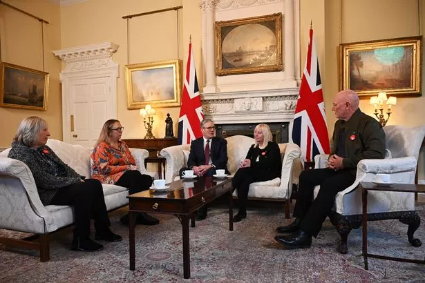 Prime Minister Sir Keir Starmer meets some of the Hillsborough families in Downing Street