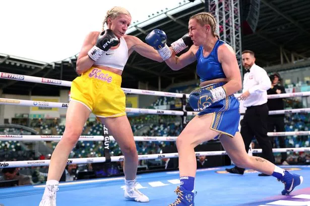 Kate Radomska (left) and Molly McCann in action
